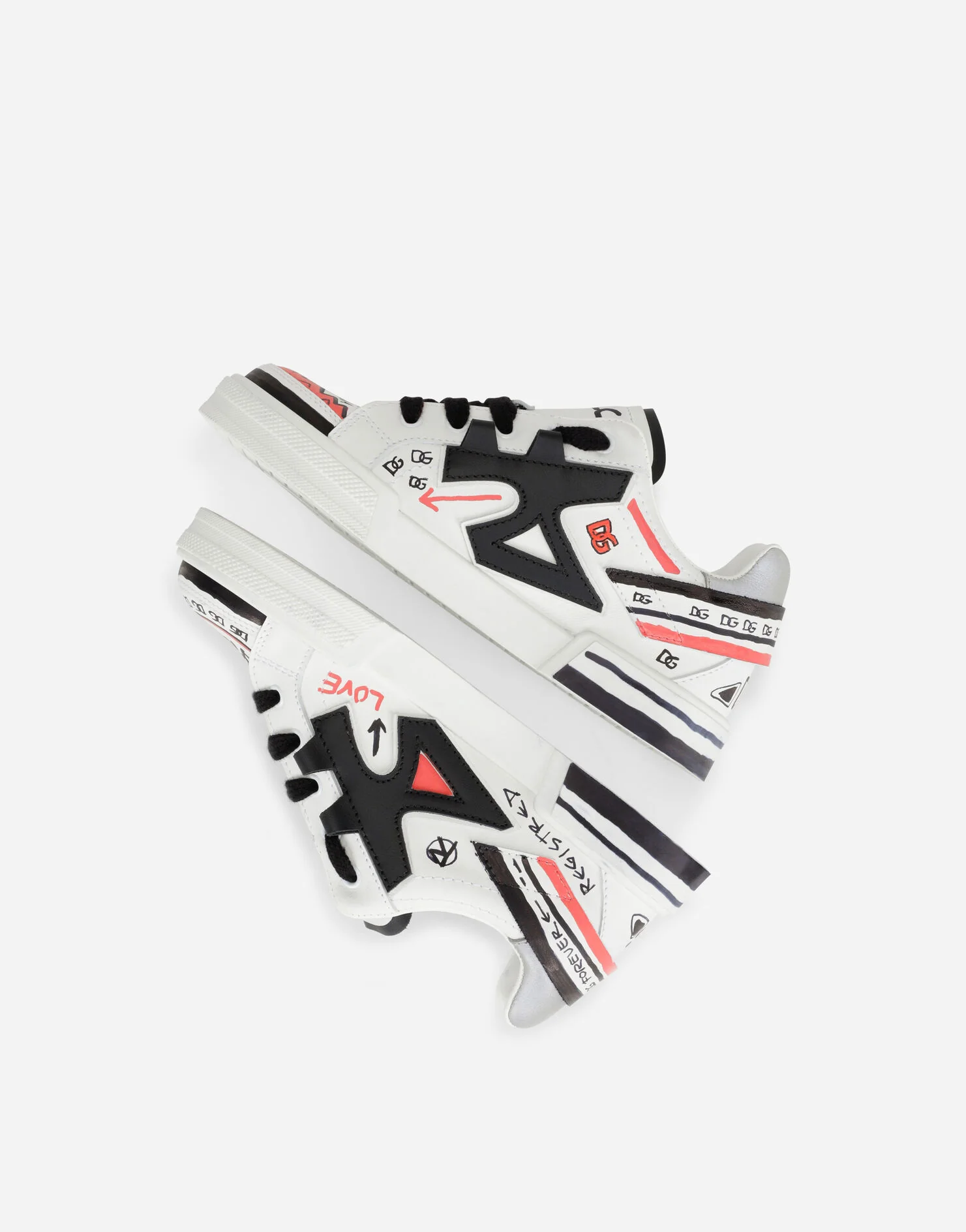 DOLCE & GABBANA KIDS PRINTED PORTOFINO SNEAKER WHITE MULTICOLOR - Image 2