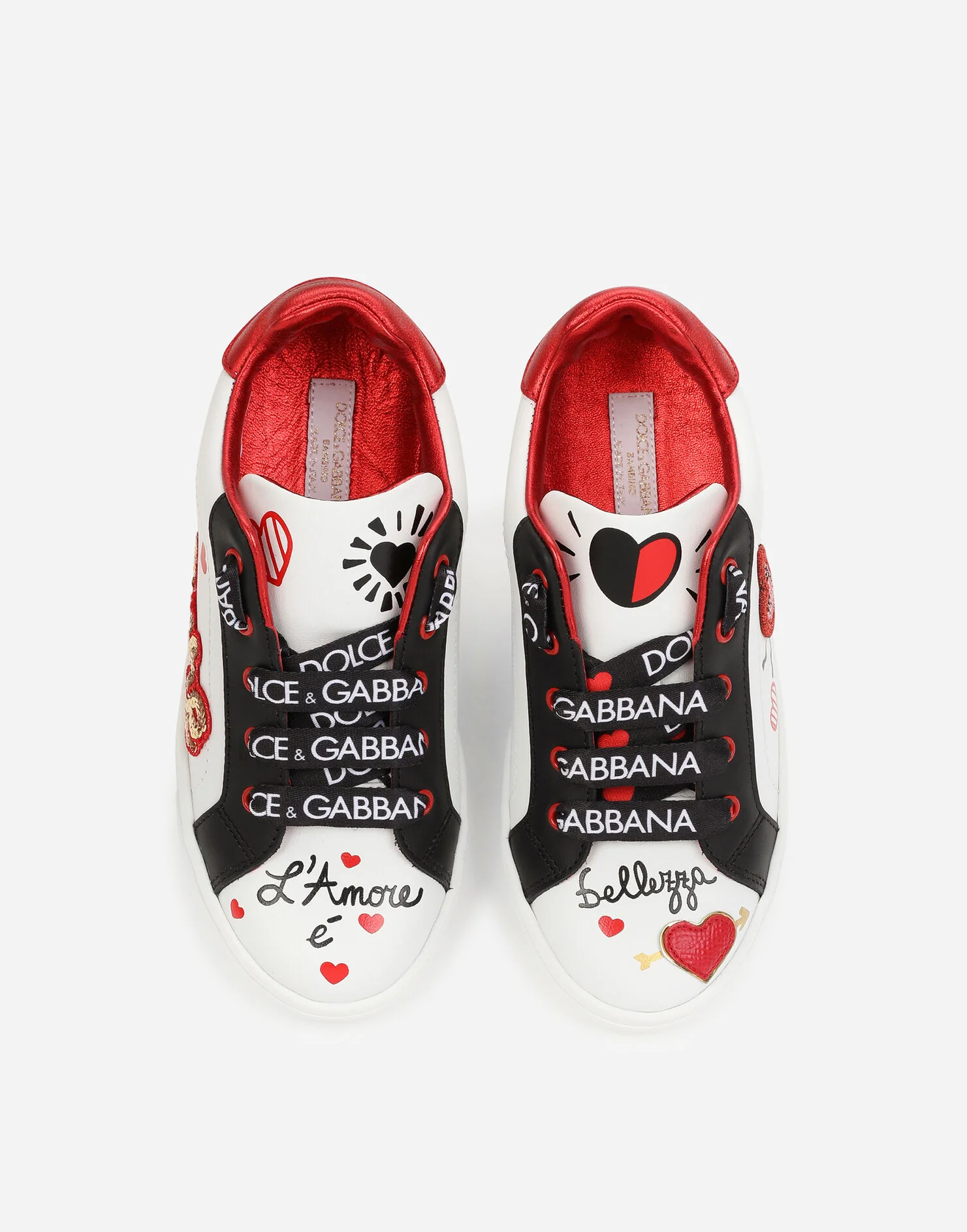 DOLCE & GABBANA KIDS PRINTED SNEAKER WHITE/MULTICOLOR - Image 4