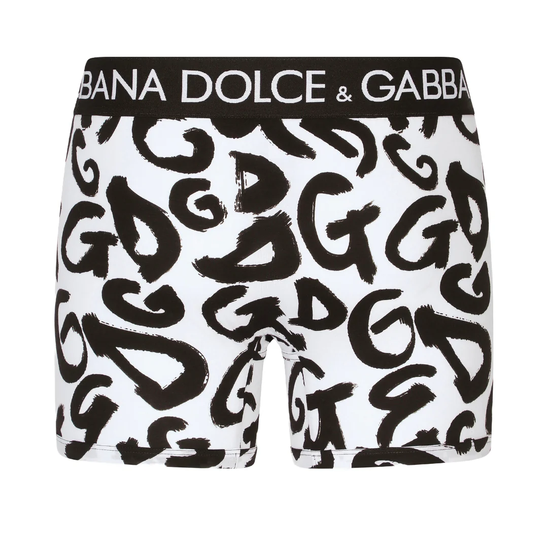 DOLCE & GABBANA LONG -LEG WITH DG PRINT  WHITE/BLACK - Image 2