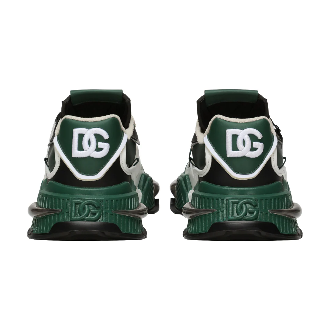 DOLCE & GABBANA MIXED-MATERIAL AIRMASTER SNEAKERS GREEN - Image 3