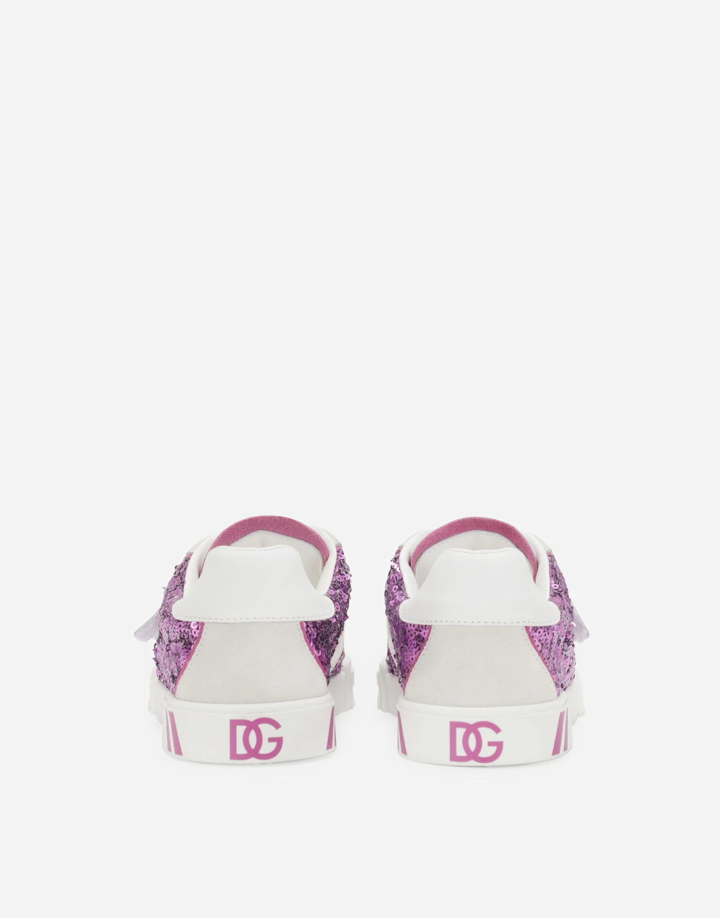 DOLCE & GABBANA KIDS SEQUINED PORTOFINO SNEAKER WHITE MULTICOLOR - Image 5