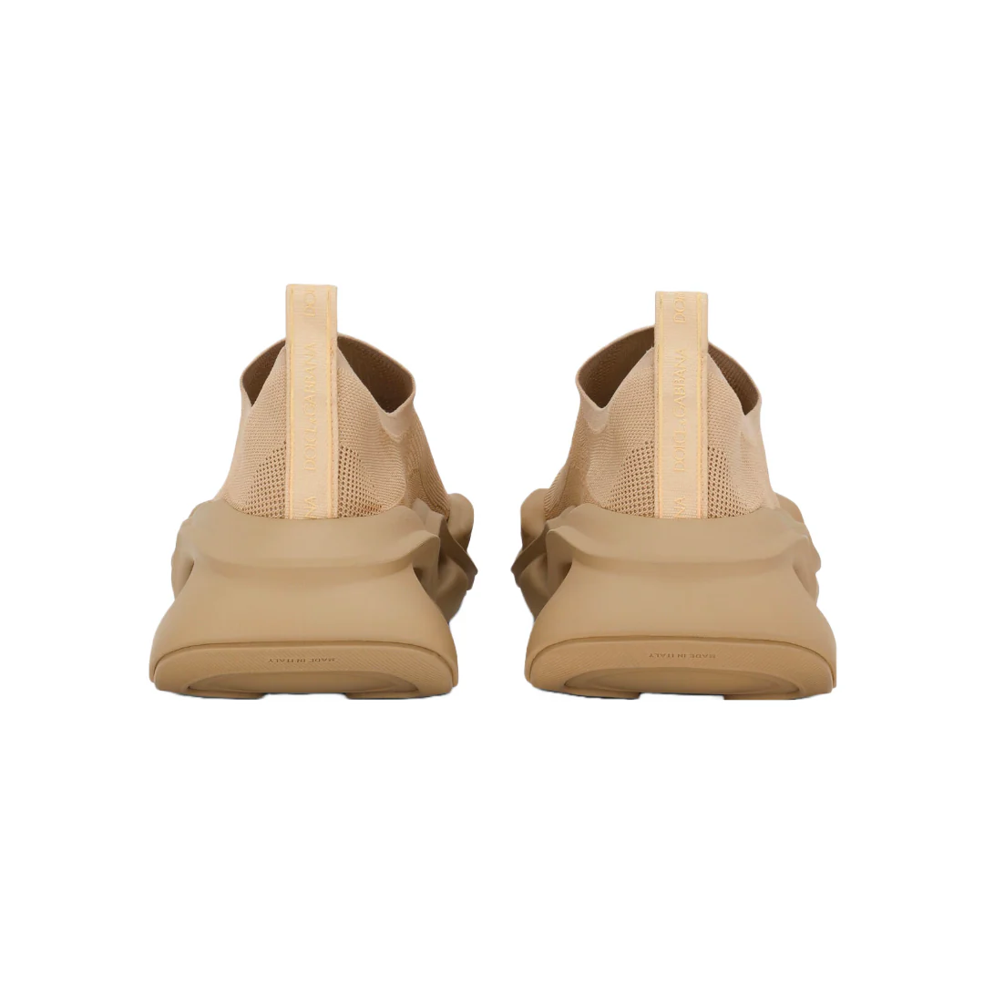 DOLCE & GABBANA SLIP ON WAVE SNEAKER IN BEIGE - Image 3
