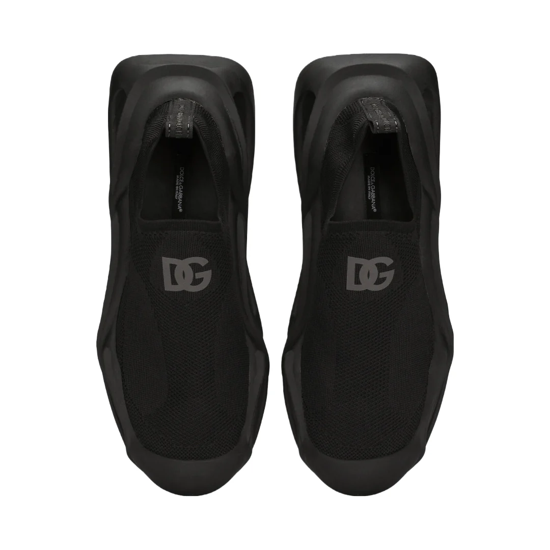 DOLCE & GABBANA STRETCH MEASH WAVE SNEAKER BLACK/GREY - Image 2