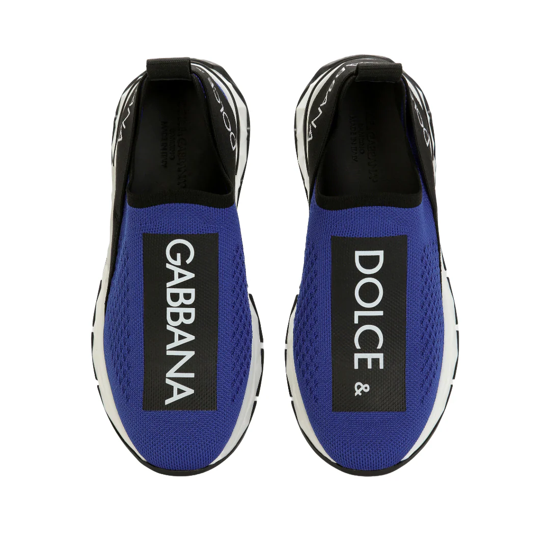 DOLCE & GABBANA KIDS STRETCH MESH SORRENTO 2.0 SNEAKERS BLUE/BLACK - Image 4