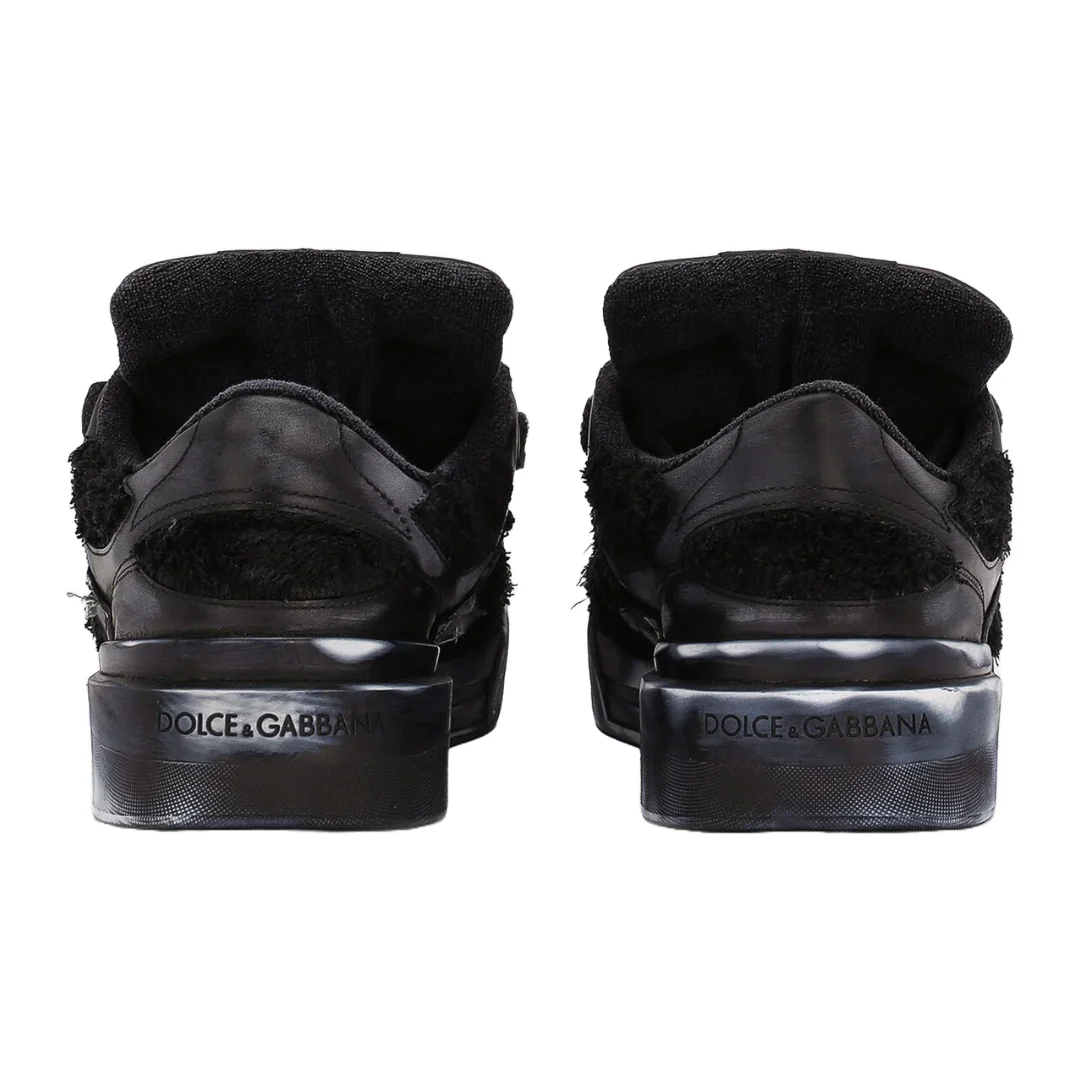 DOLCE & GABBANA TERRYCLOTH ROMA SNEAKERS BLACK - Image 3