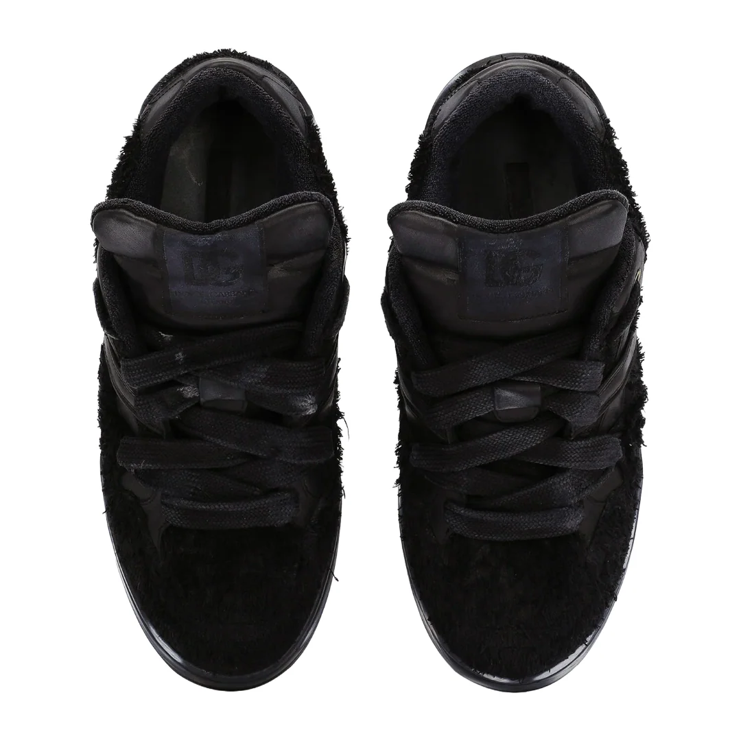 DOLCE & GABBANA TERRYCLOTH ROMA SNEAKERS BLACK - Image 4