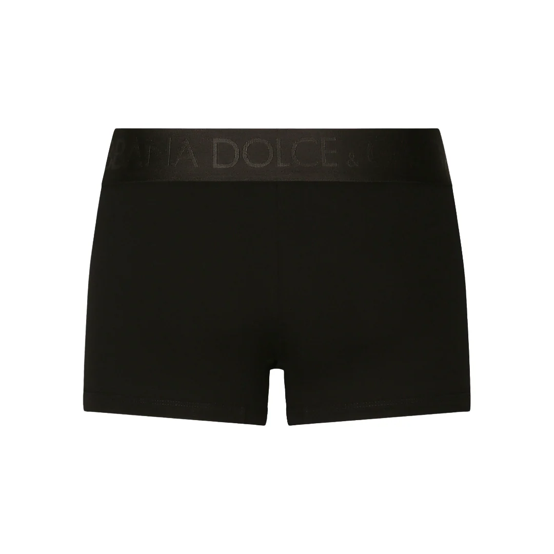 DOLCE & GABBANA TWO-WAY-STRETCH JERSEY REGULAR-FIT BOXERS BLACK/BLACK - Image 2