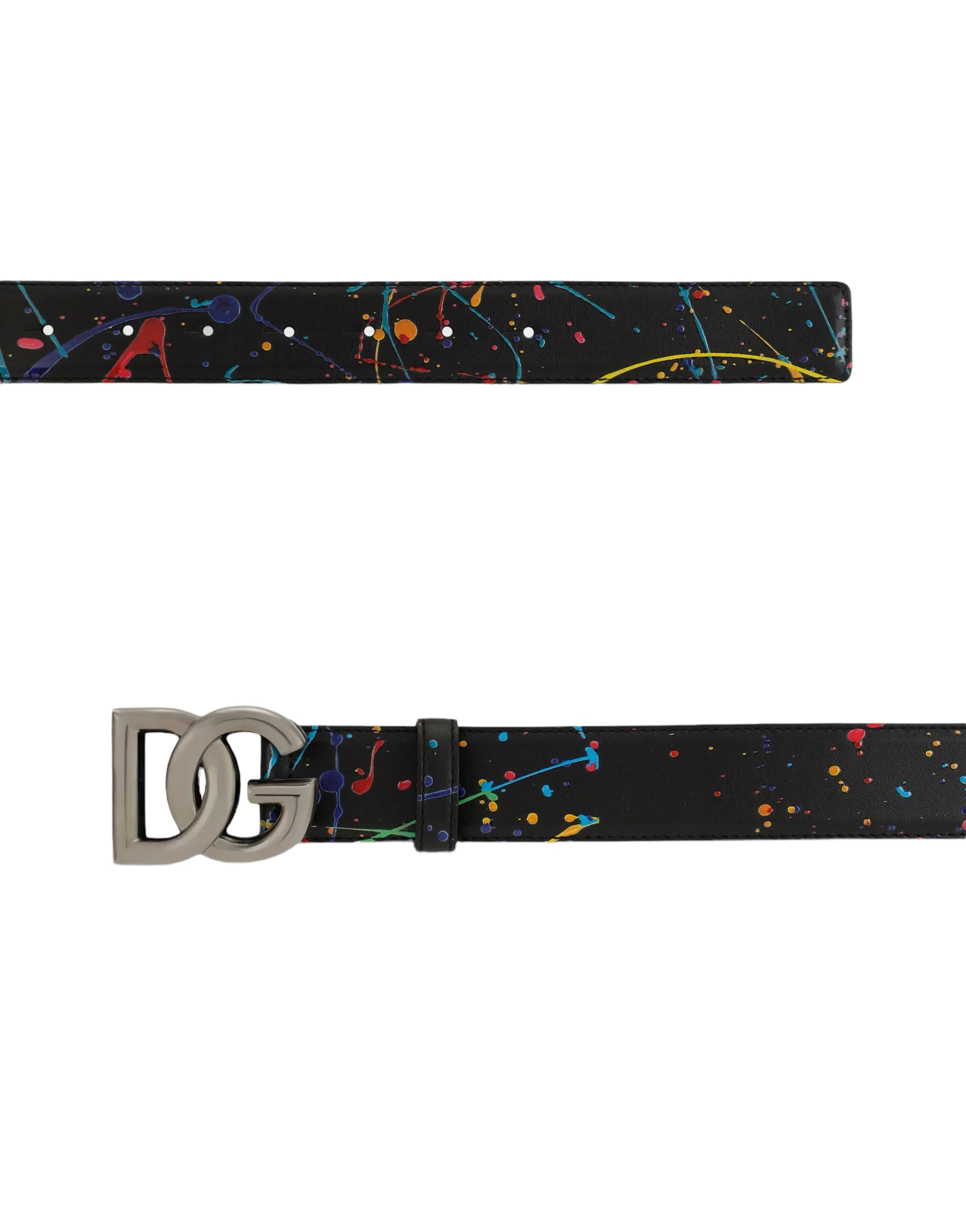 DOLCE&GABBANA BELT WITH DG LOGO BLACK-MULTICOLR - Image 3