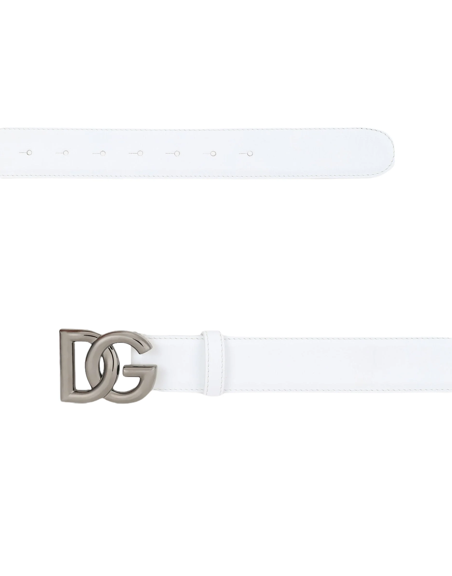 DOLCE&GABBANA BELT WITH DG LOGO WHITE - Image 2