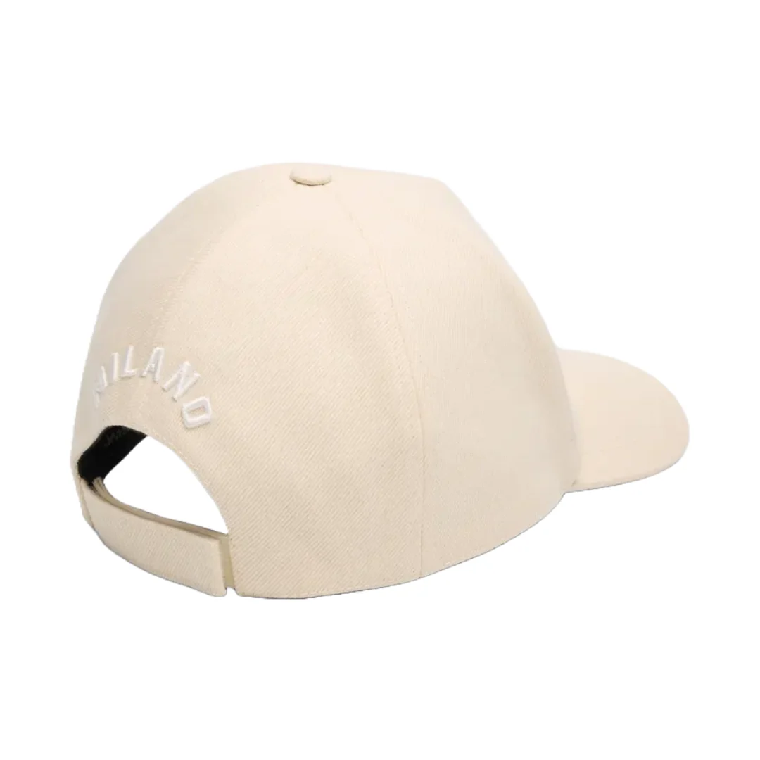 EMBROIDERED LOGO BASEBALL CAP CREAM - Image 2