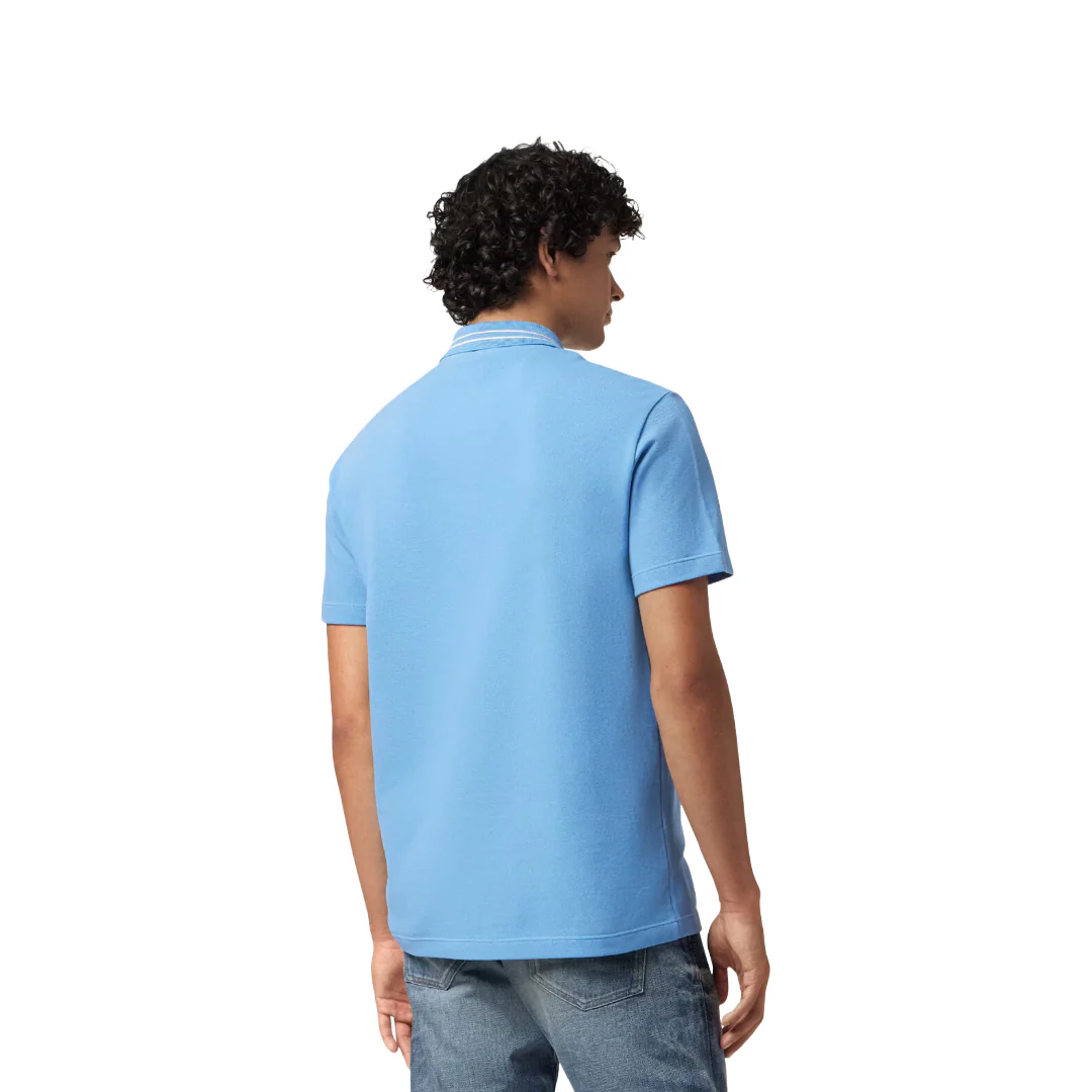 EMBROIDERED MEDUSA POLO SHIRT BLUE - Image 3