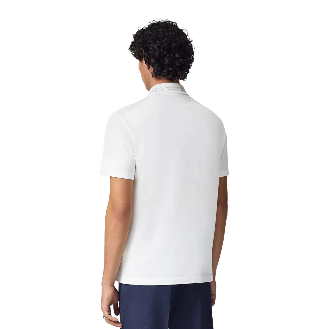 EMBROIDERED MEDUSA POLO SHIRT WHITE - Image 3