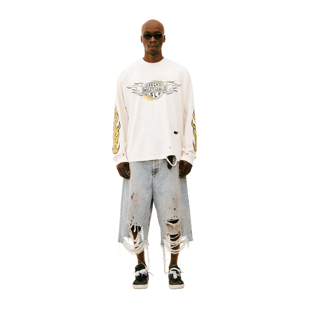 FIRESTORM VINTAGE LS X MASATO KAWAJO VINTAGE WHITE/YELLOW - Image 3