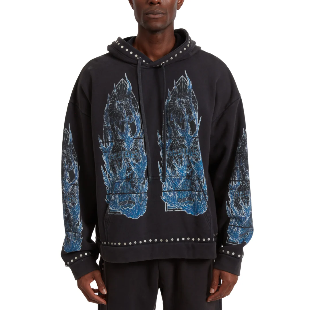 FLAME GLASS HOODED PULLOVER - Image 2