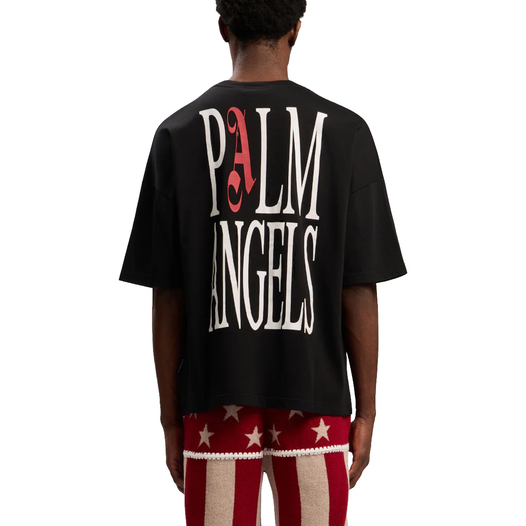 FLAMES FLAG LOOSE T-SHIRT IN BLACK - Image 3
