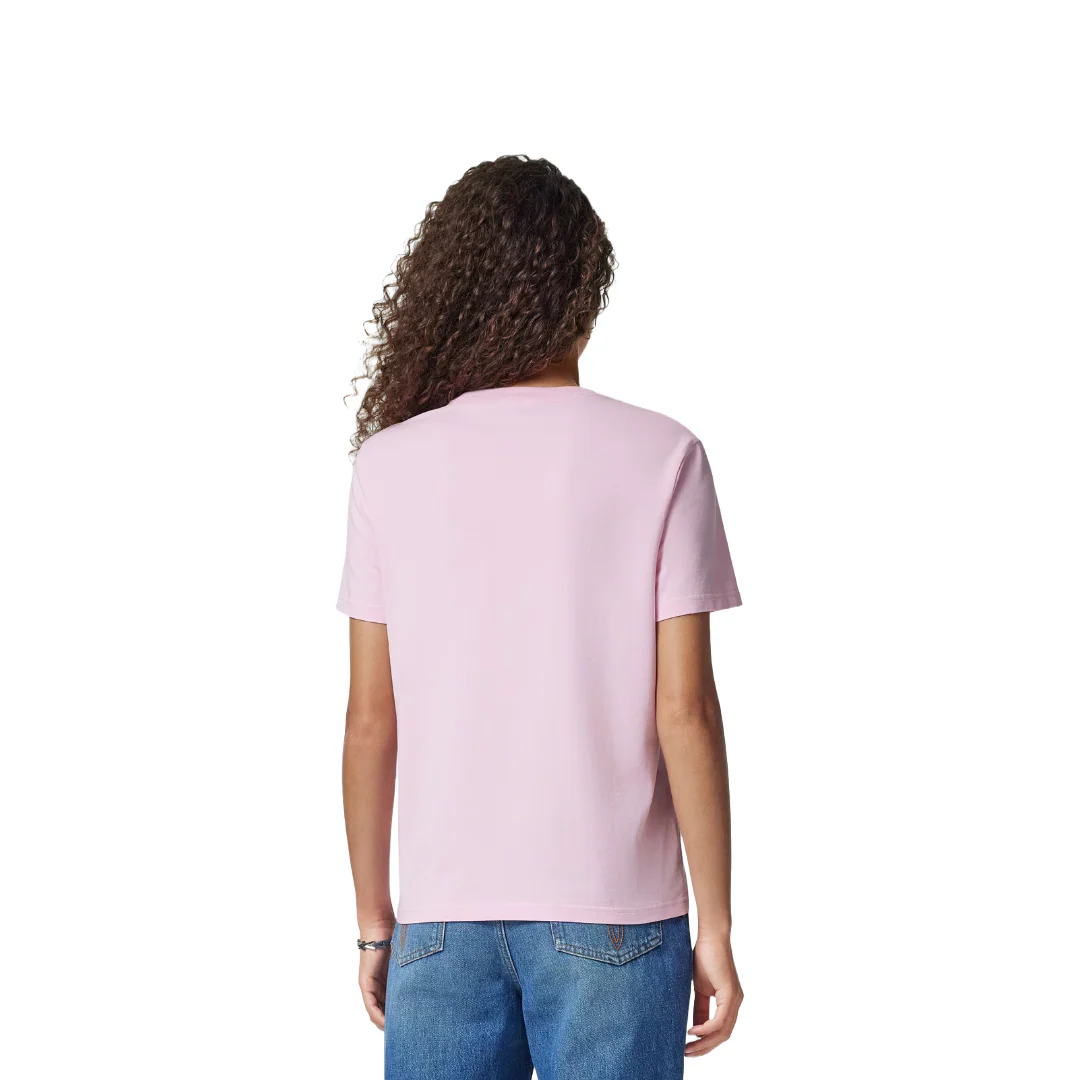 FRINGED EMBROIDERED LOGO SLIM-FIT T-SHIRT PINK - Image 3