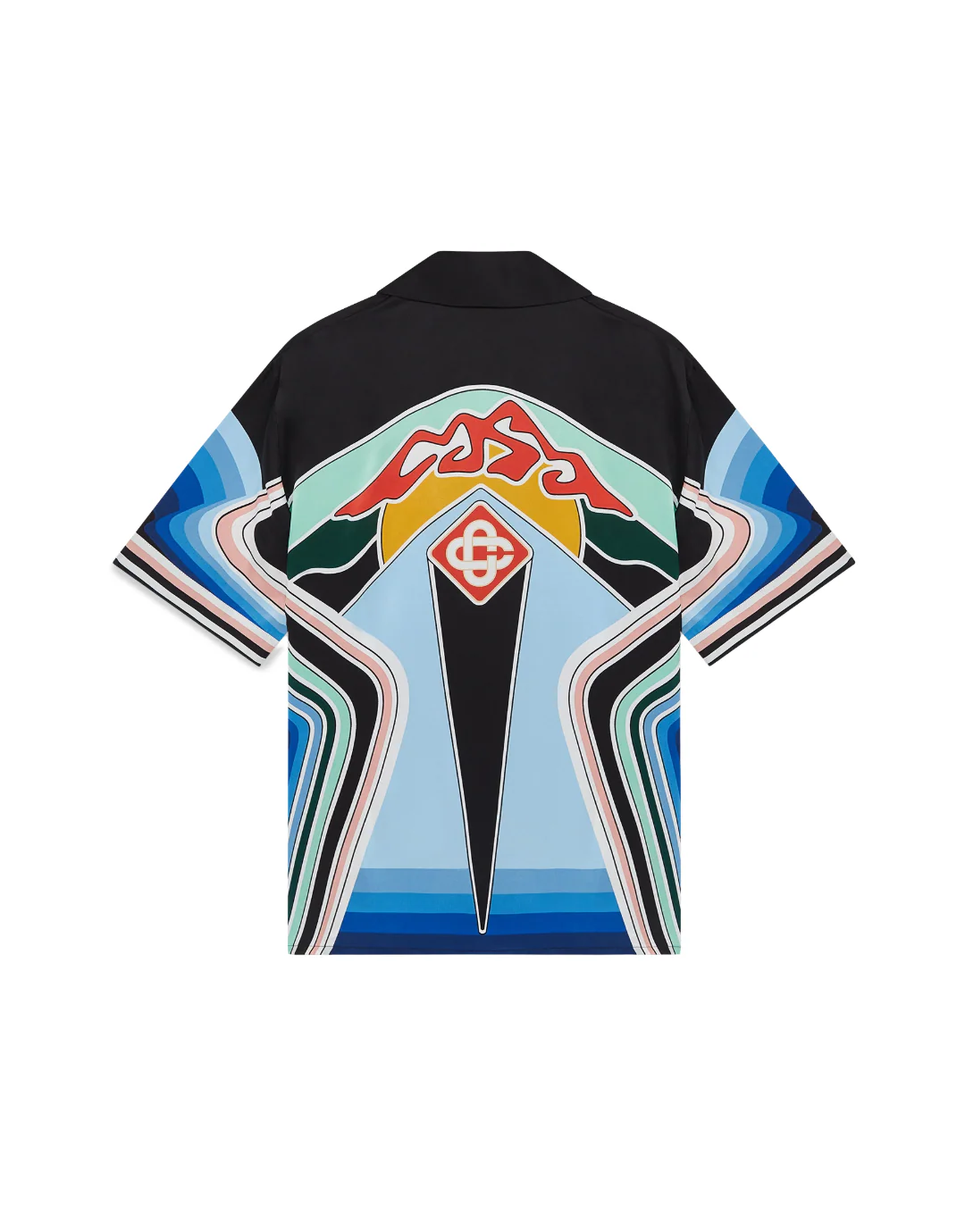 GRAPHIC MOUNTAIN SHORT SLEEVE SILK SHIRT