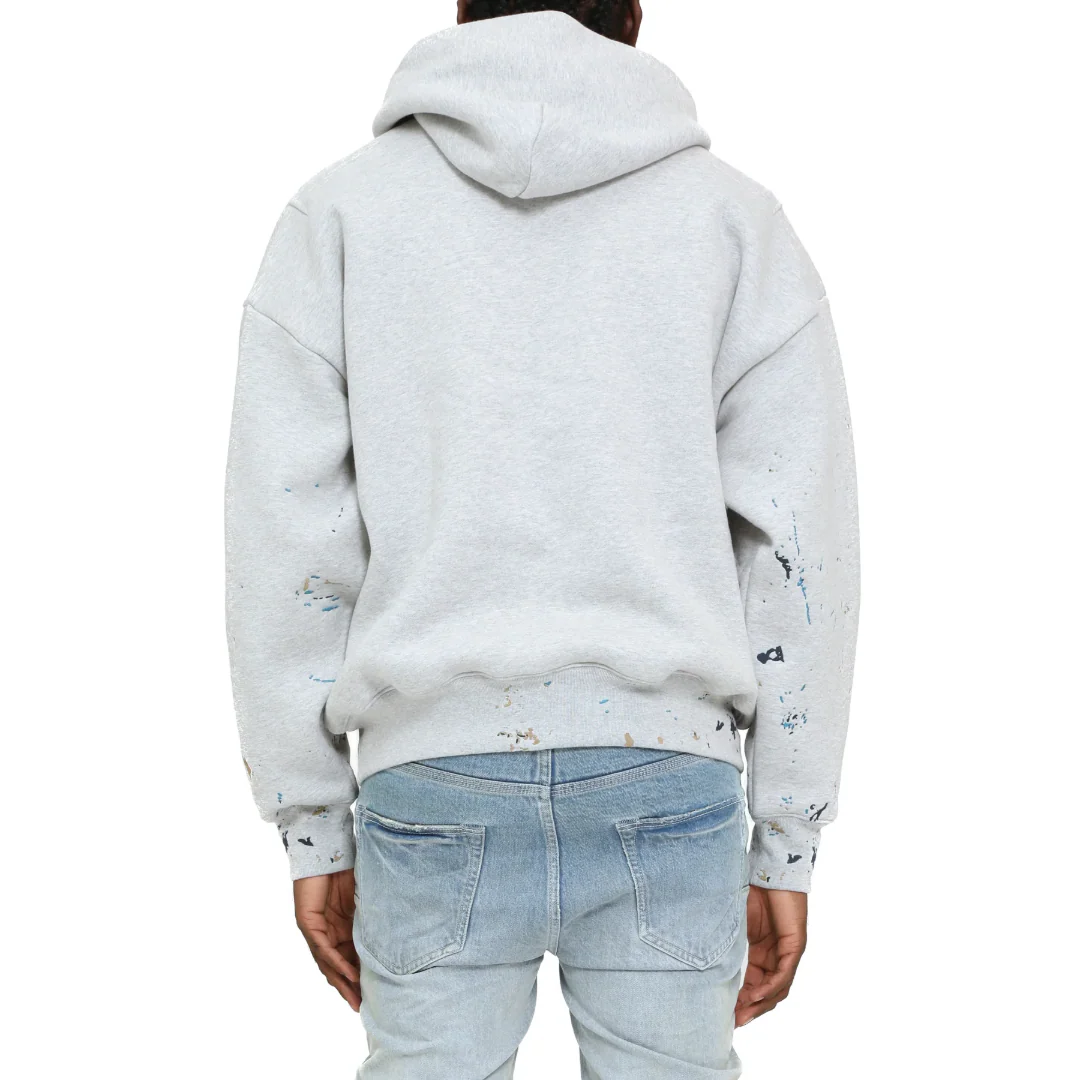 GRAY PAINT SPLATTER HEAVYWEIGHT HOODIE - Image 2