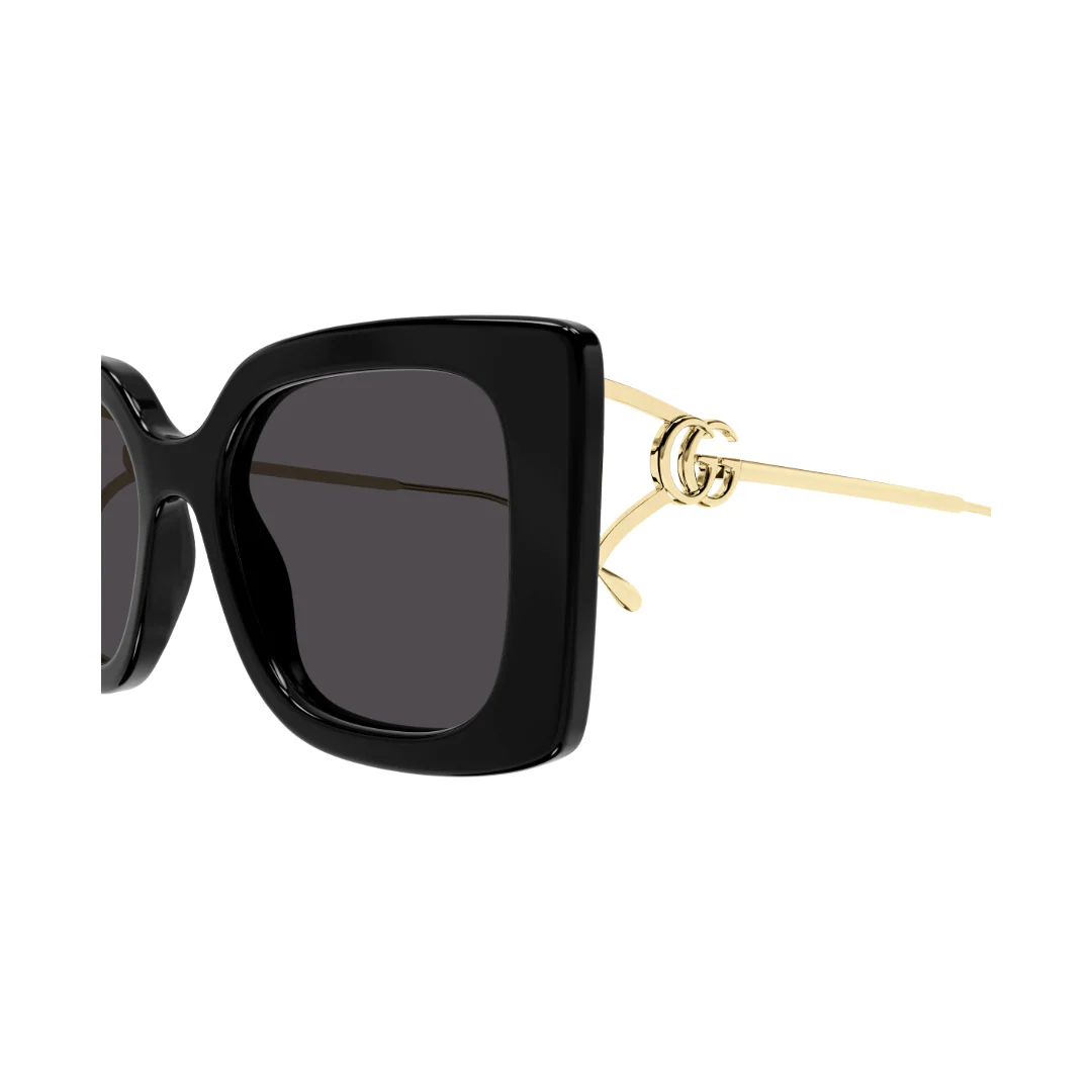 GUCCI WOMENS SUNGLASSES BLACK/GOLD - Image 2