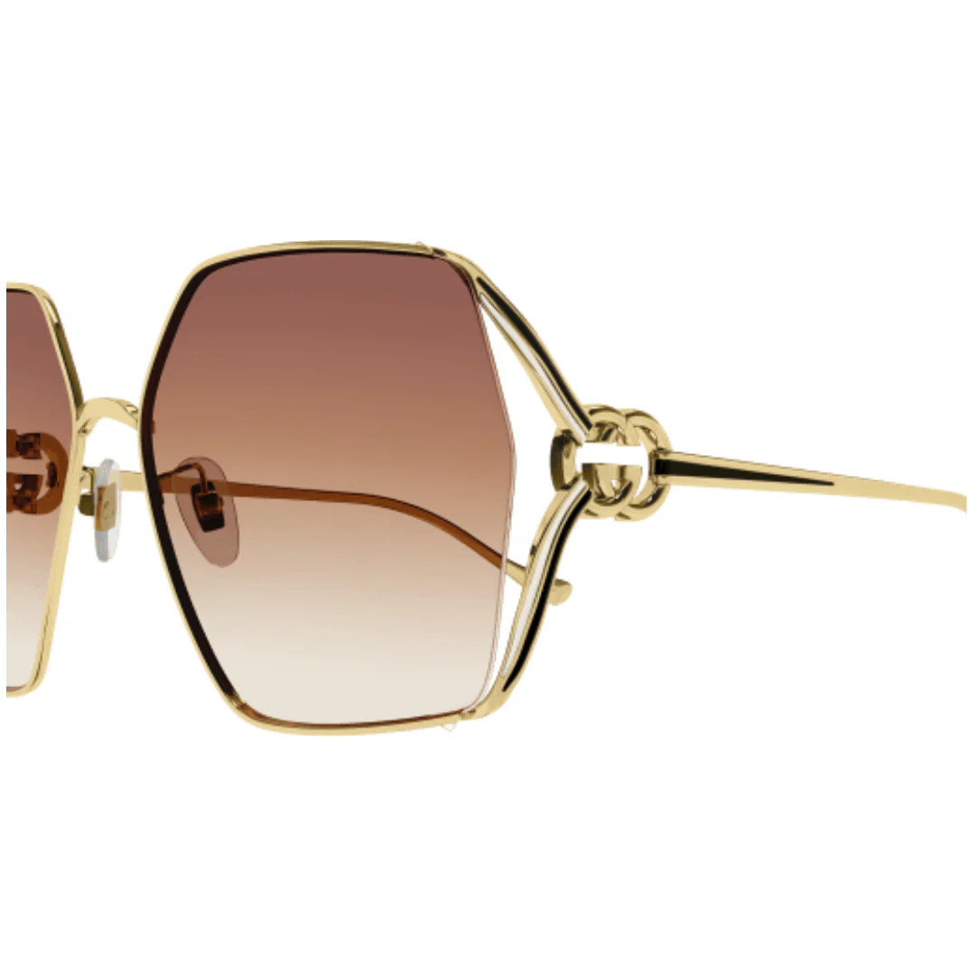 GUCCI WOMENS SUNGLASSES GOLD/AMBER GG1322SA - Image 3