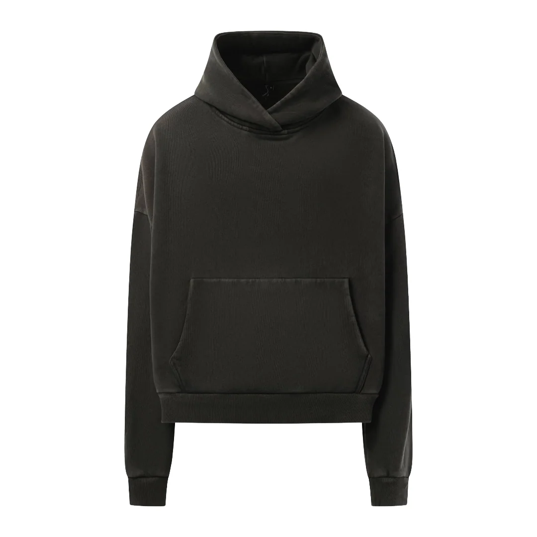 HEAVY HOOD IN WASHED BLACK