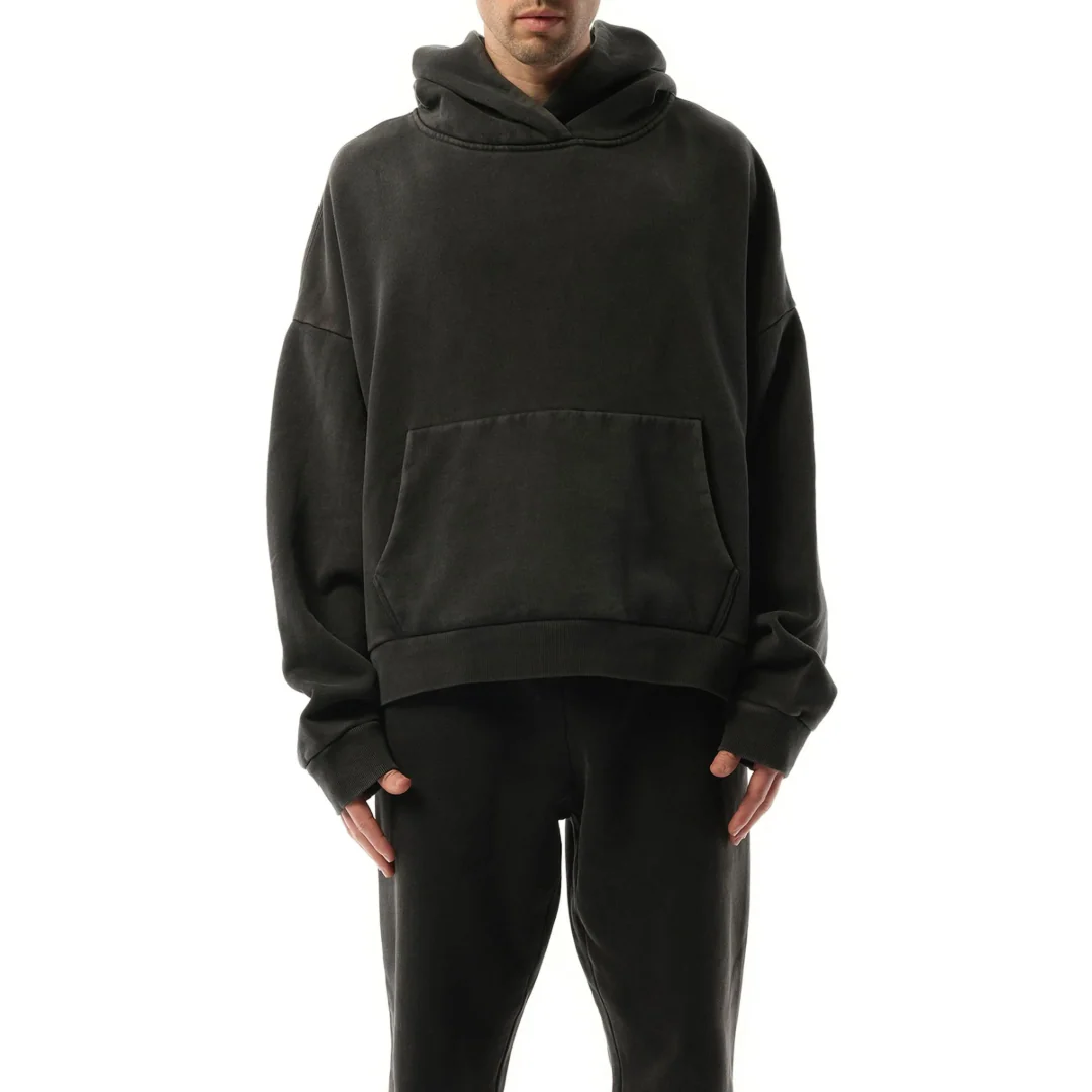HEAVY HOOD IN WASHED BLACK - Image 2