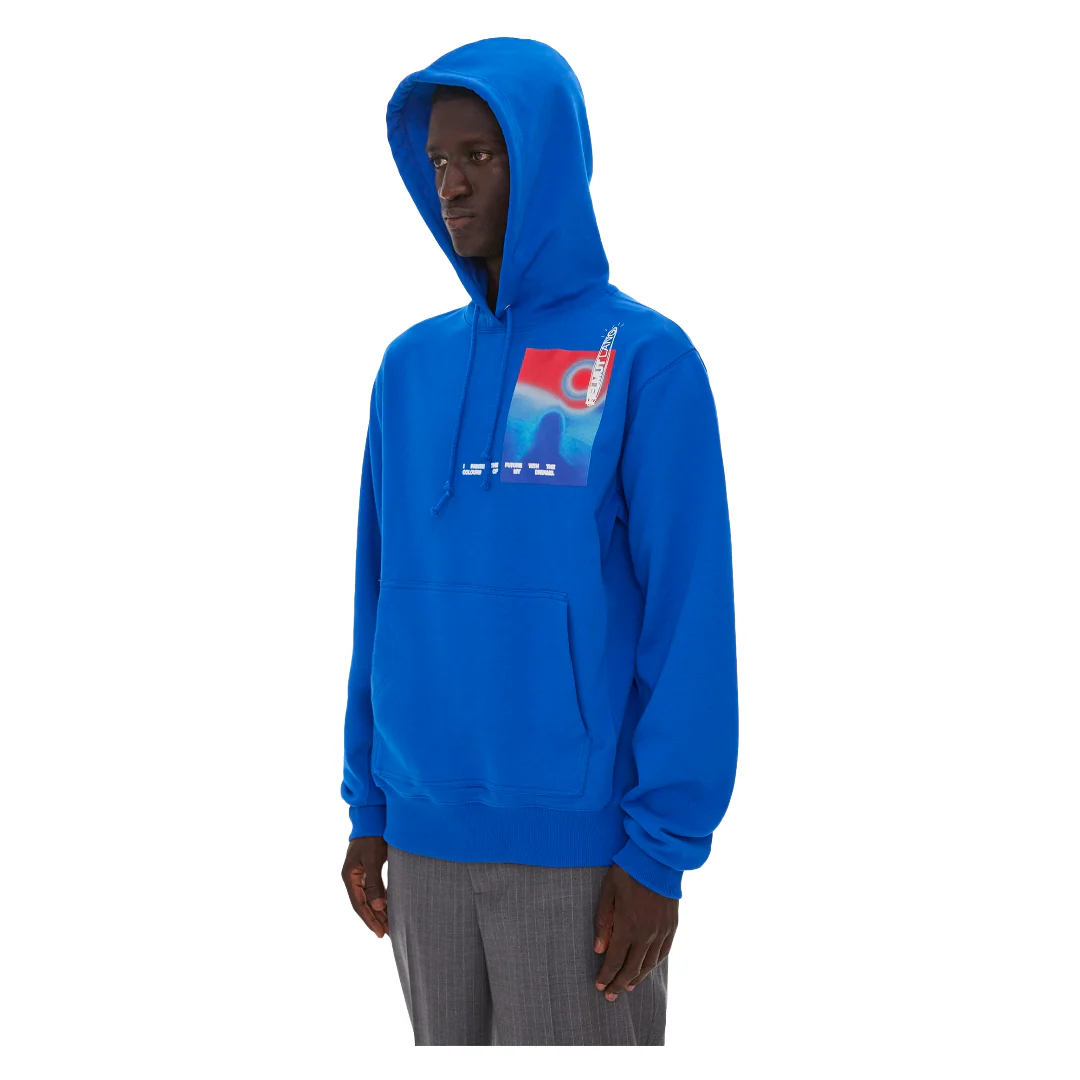 HELMUT LANG SPACE LOGO HOODIE BLUE - Image 2