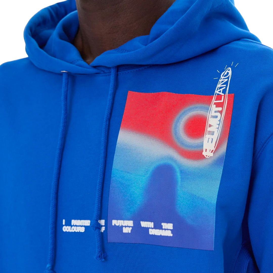 HELMUT LANG SPACE LOGO HOODIE BLUE - Image 4