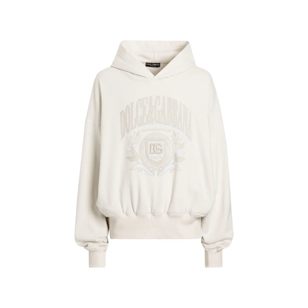 HOODIE WITH EMBROIDERY CREAM