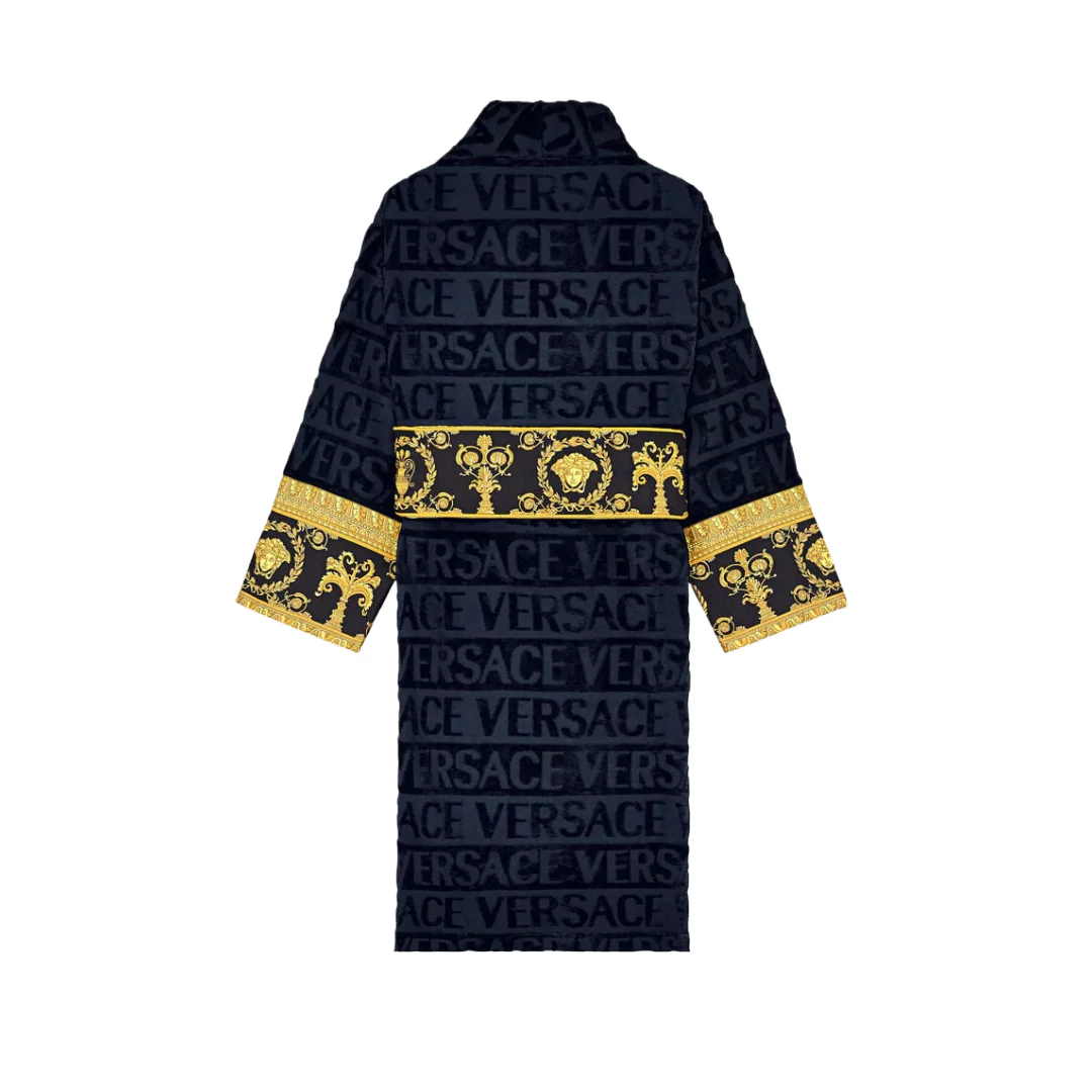 BAROQUE BATHROBE NAVY BLUE - Image 2
