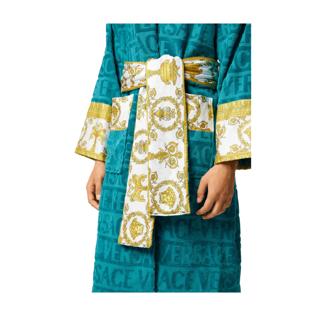 BAROQUE BATHROBE CAPRI BLUE - Image 3