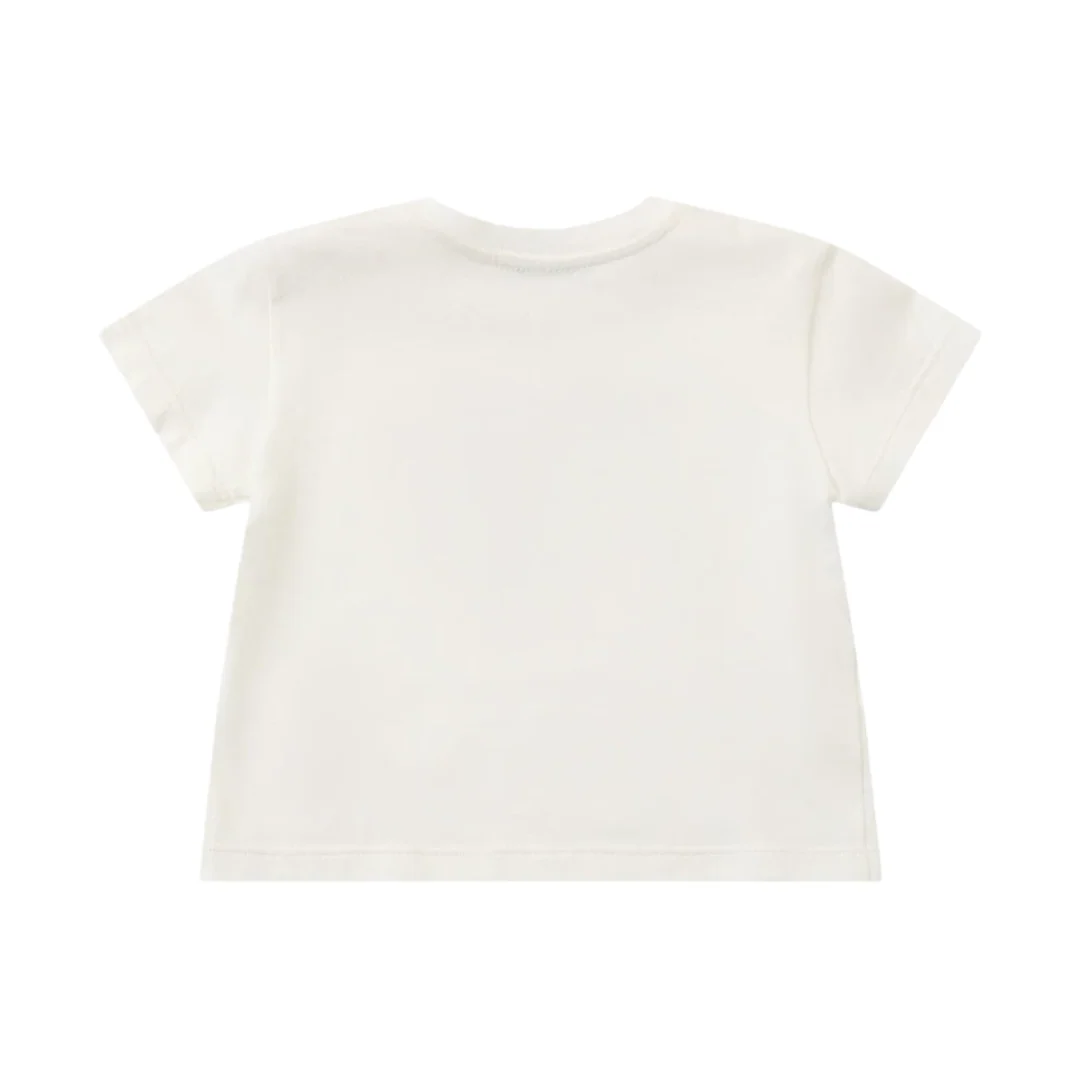 KIDS BABY JERSEY EMBROIDERED COTTON T-SHIRT WHITE - Image 2