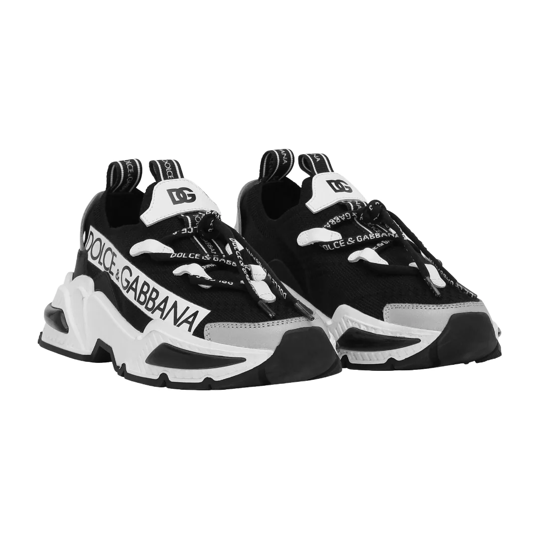 KIDS KNIT AIRMASTER SNEAKERS WITH DOLCE & GABBANA LOGO NERO/BLANCO - Image 2