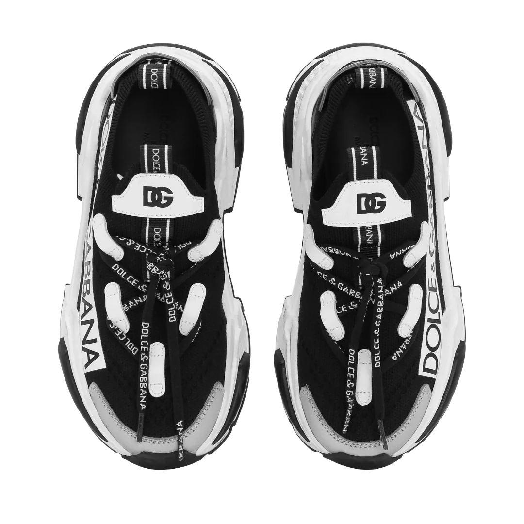 KIDS KNIT AIRMASTER SNEAKERS WITH DOLCE & GABBANA LOGO NERO/BLANCO - Image 4