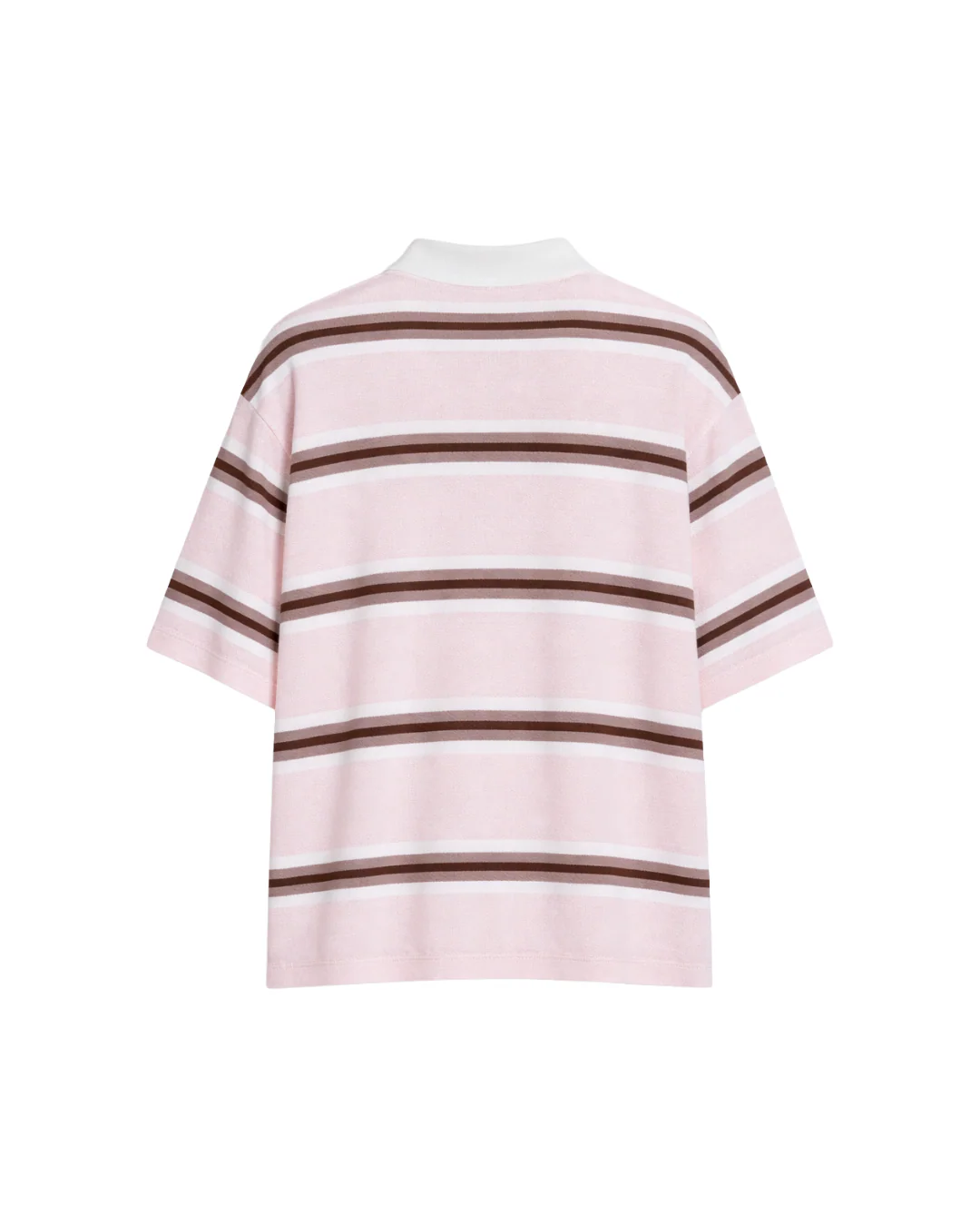 KNIT STRIPED POLO IN PINK - Image 2