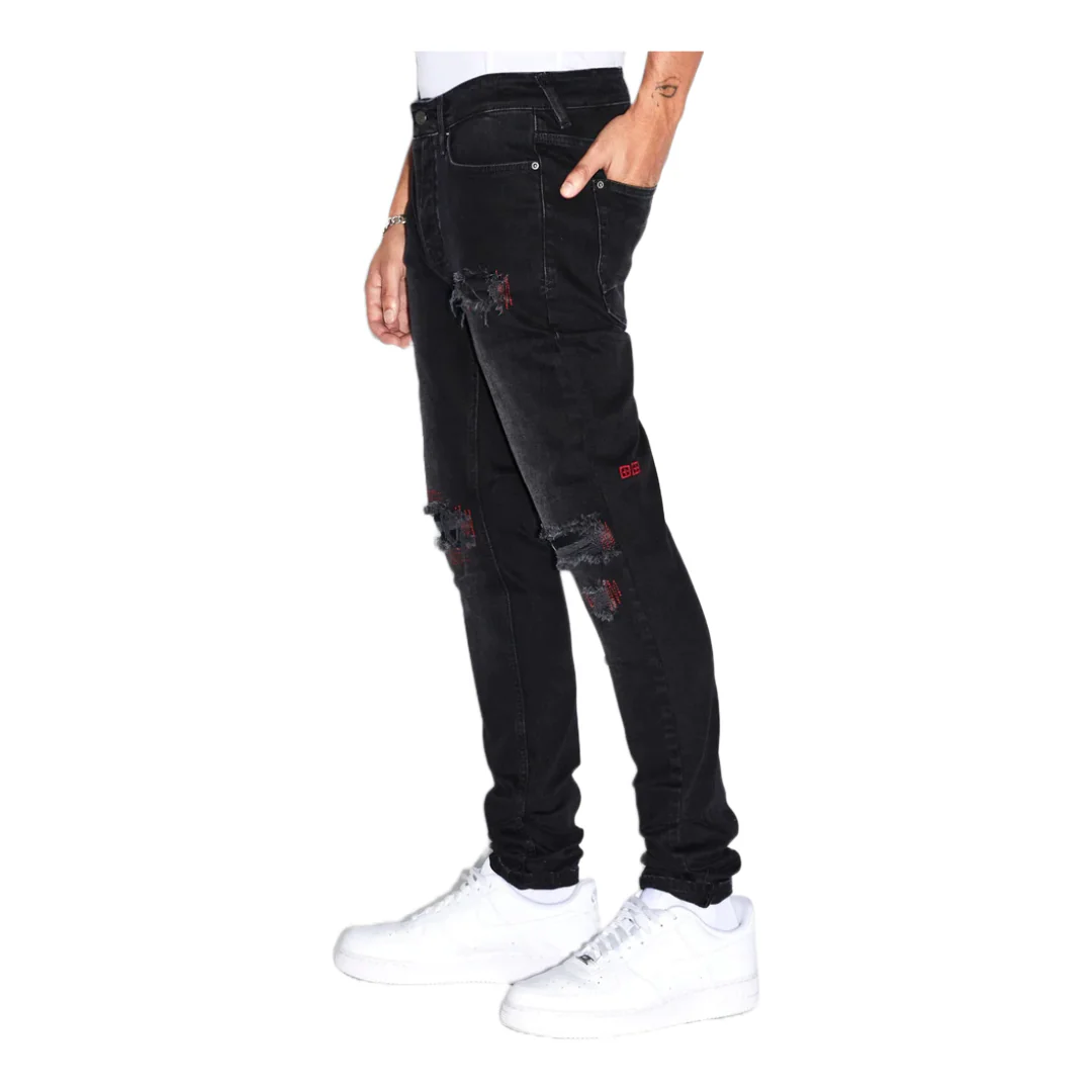 KSUBI VAN WINKLE RED BOTTLE TRASHED DENIM BLACK - Image 4