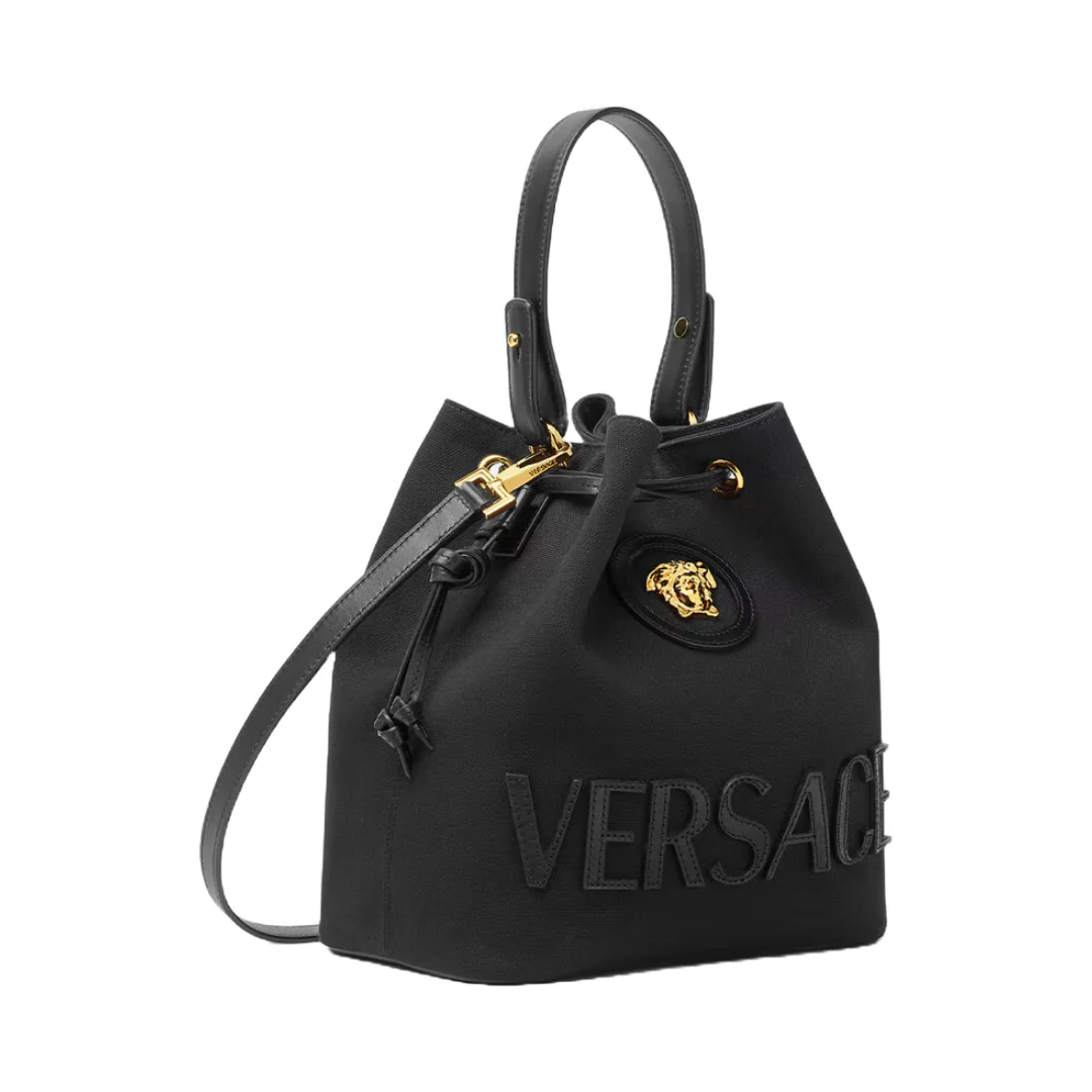 LA MEDUSA CANVAS BUCKET BAG BLACK - Image 2