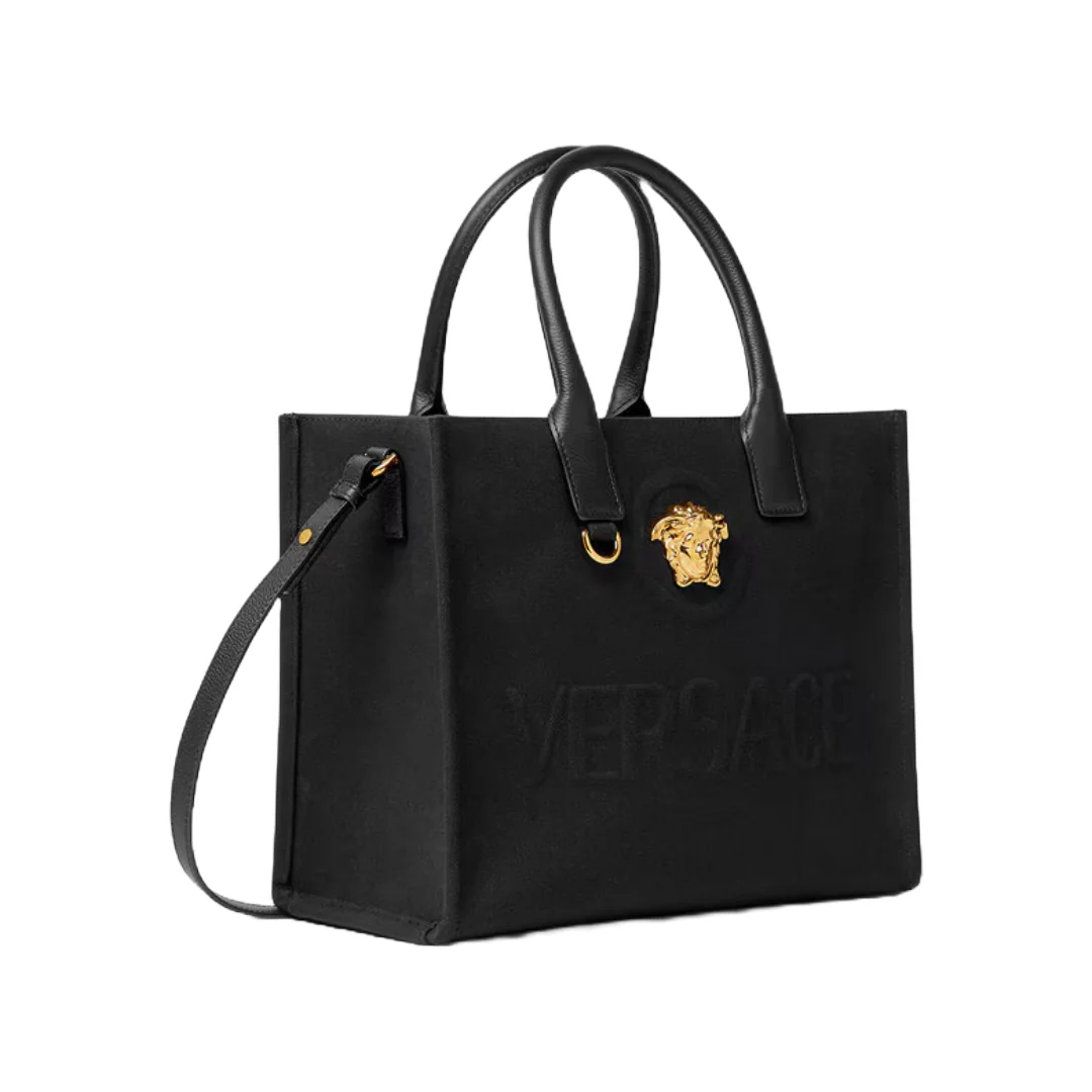 LA MEDUSA CANVAS SMALL TOTE BAG BLACK - Image 2