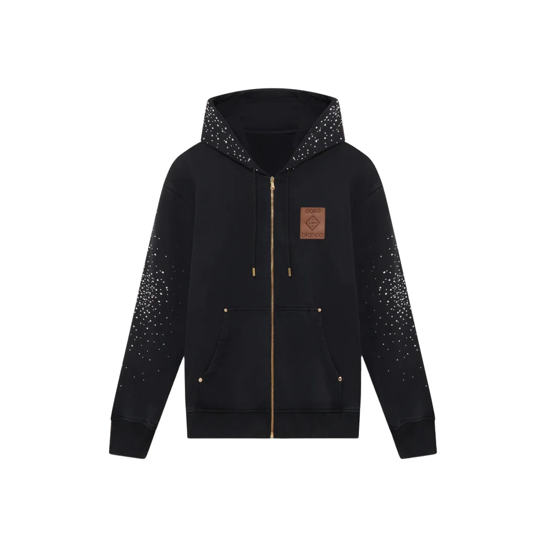 LA PREMONITION CRYSTAL EMBELLISHED ZIP HOODED SWEATSHIRT - Image 2