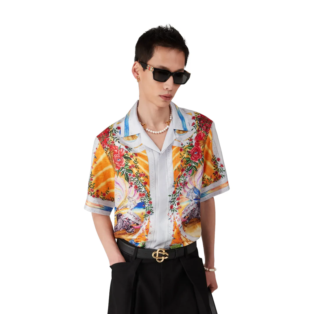 LA TORNADE DE ROSE SHORT SLEEVE SILK SHIRT UNISEX - Image 4