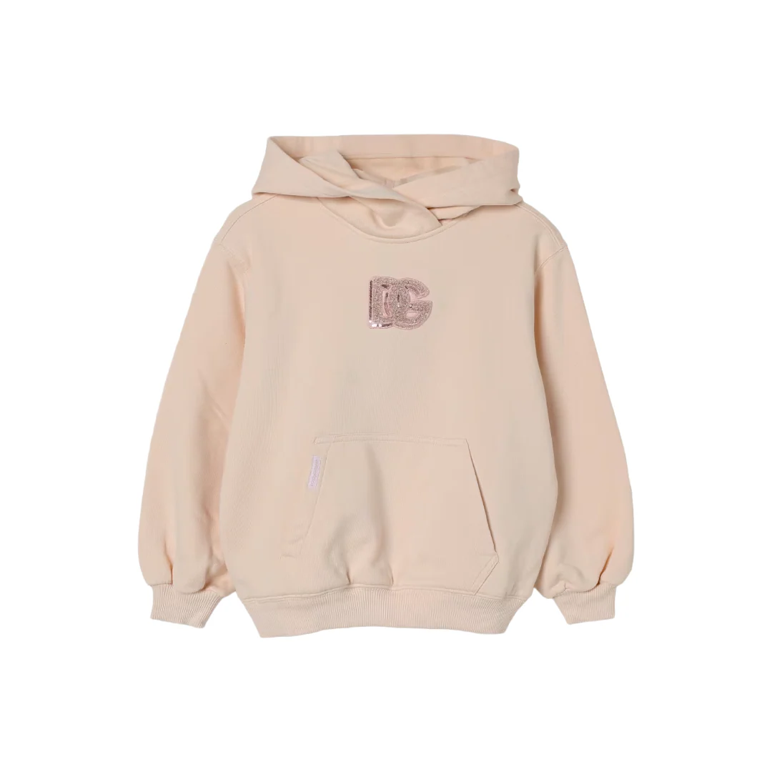 LIGHT PINK KIDS HOODIE WITH DG LOGO