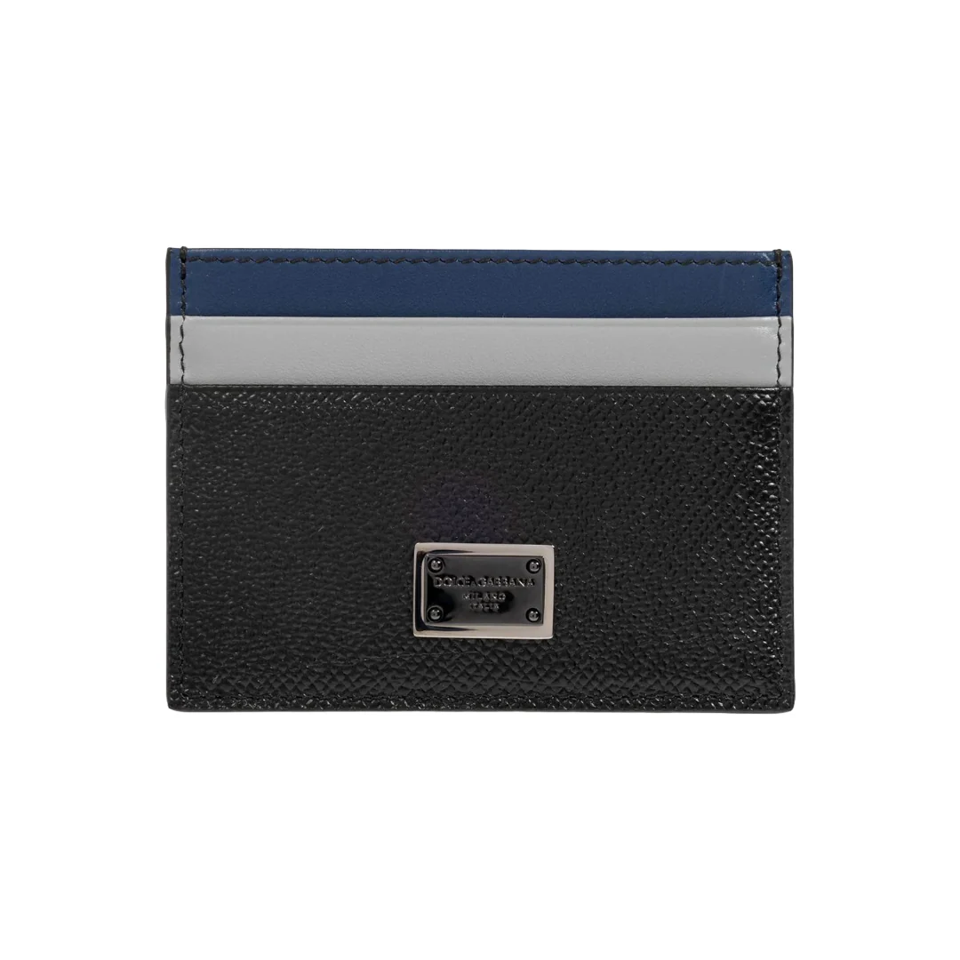 LOGO PLAQUE CARD HOLDER BLACK/BLUE