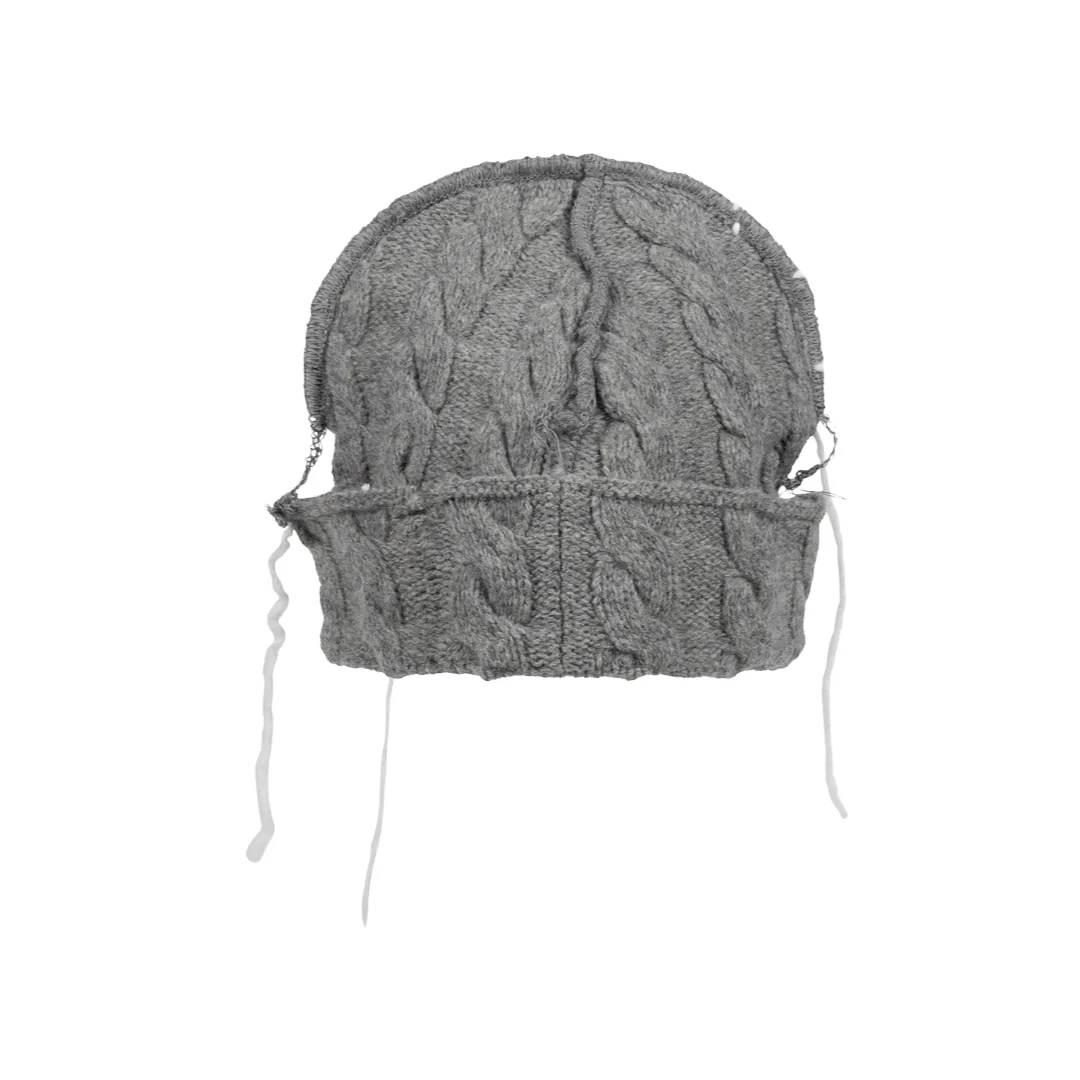 LOVERBOY CABLE BEANIE IN GREY - Image 2