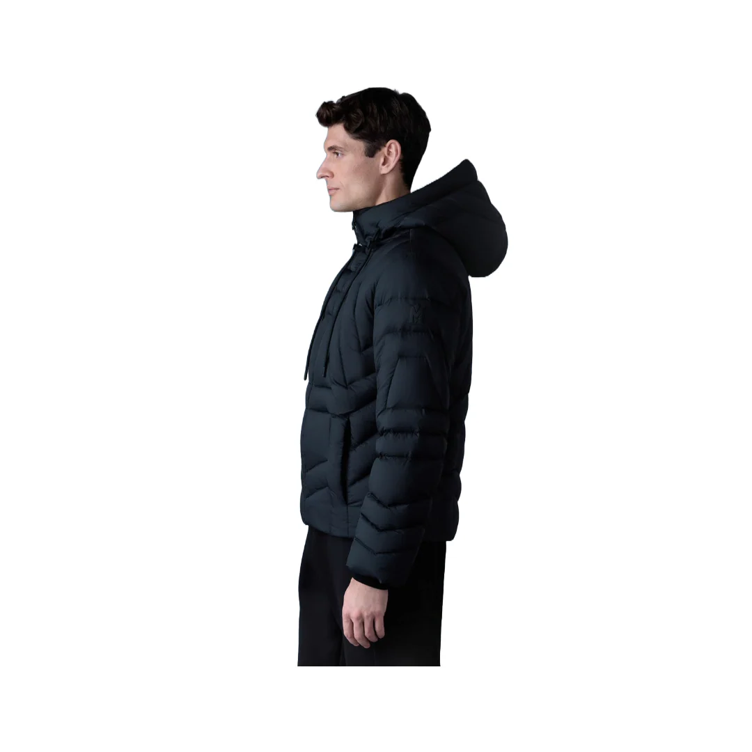 LUKE SOFTWASH GEOMETRICAL CHANNEL QUILT DOWN JACKET BLACK - Image 3
