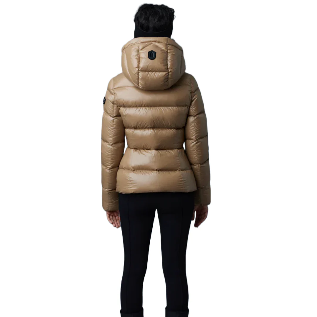 MACKAGE MADALYN LUSTROUS LIGHT DOWN JACKET WITH HOOD CARAMEL - Image 2