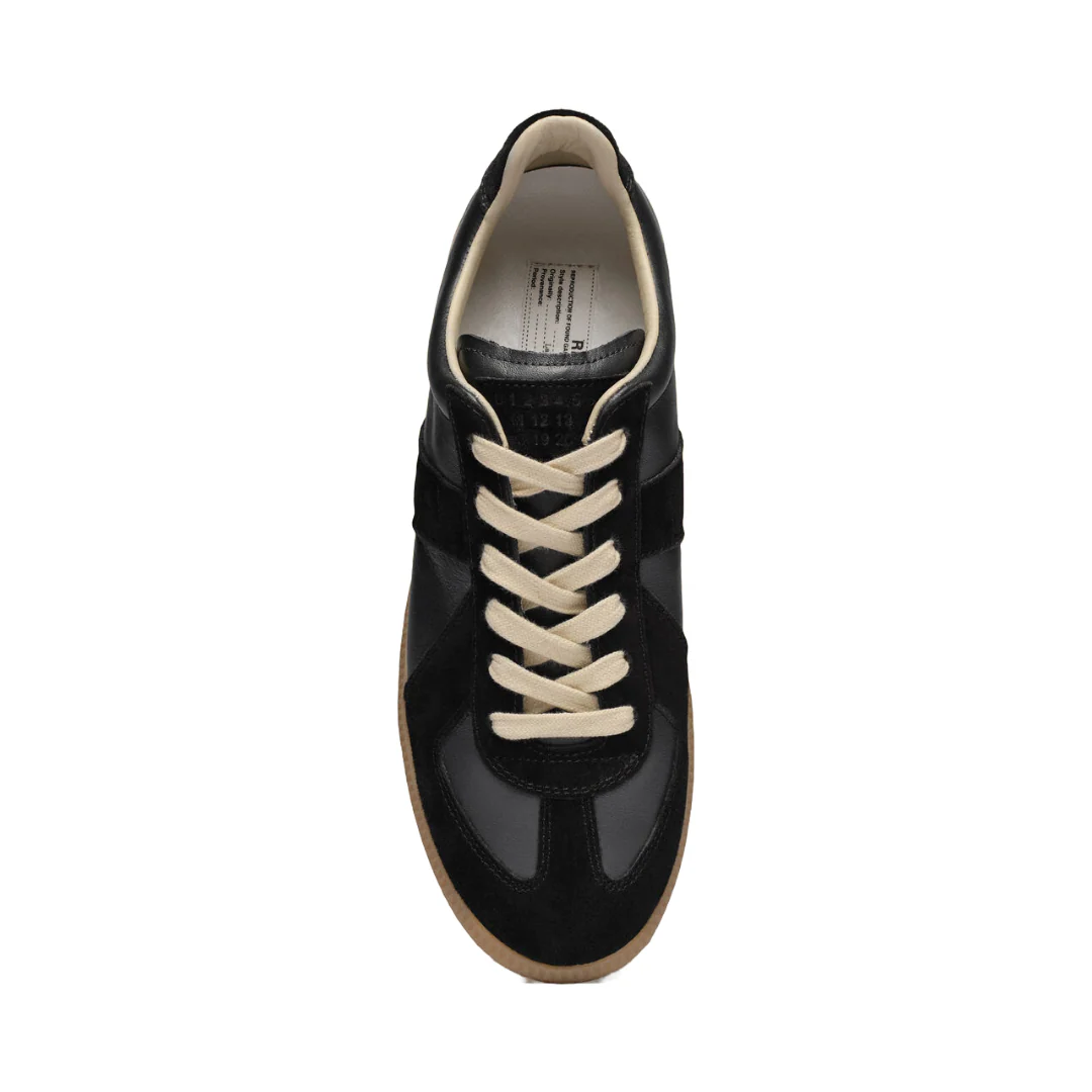 MAISON MARGIELA LOW-TOP REPLICA SNEAKERS BLACK-TAN - Image 2