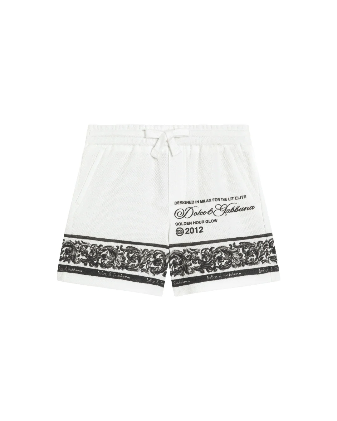 MAJOLICA-PRINT DOUBLE PIQÚE BERMUDA SHORTS