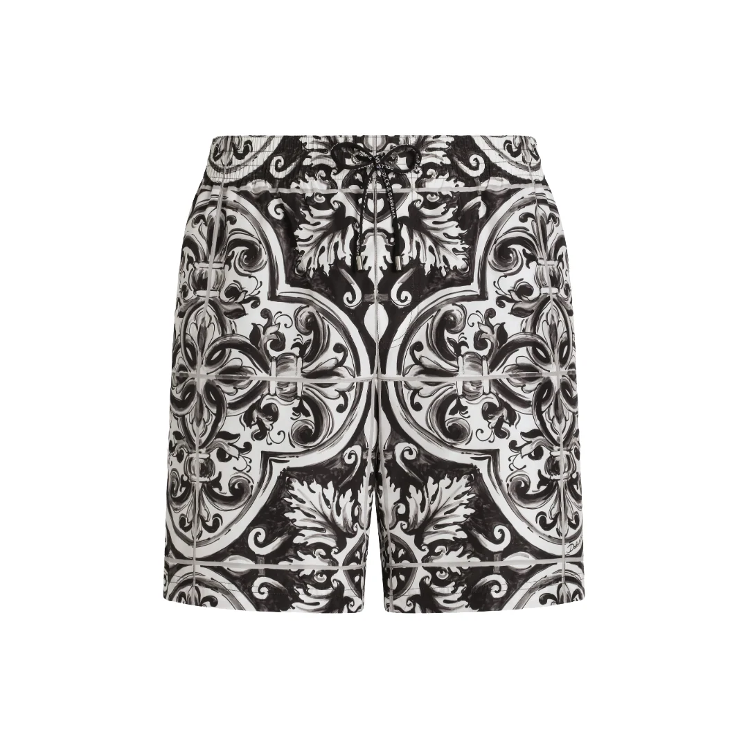 MAJOLICA PRINT MEDIUM SWIM BOXER SHORTS