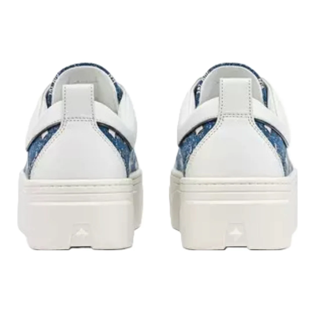 MCM SKYWARD PLATFORM SNEAKERS IN VINTAGE DENIM JACQUARD - Image 2