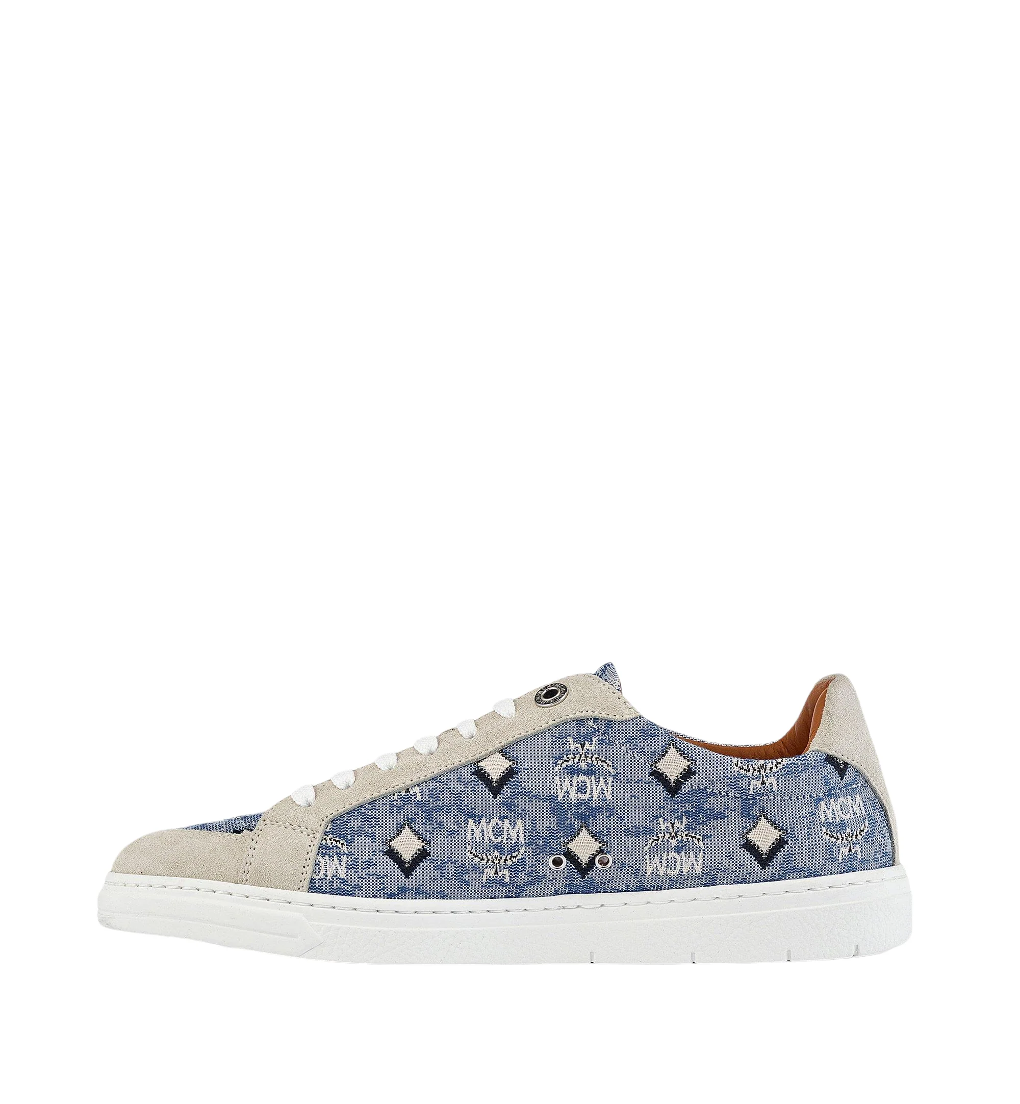 MCM Terrain Lo Sneakers in Vintage Jacquard Monogram BLUE - Image 2